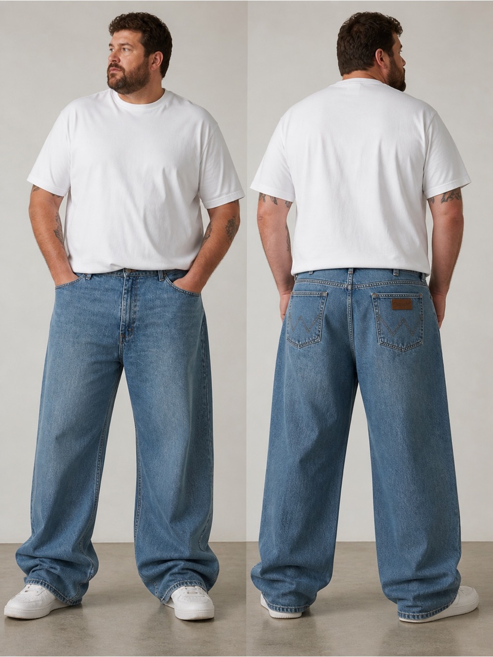 NWT Wrangler Five Star Premium Relaxed Fit Jeans Men’s 40x30 Light Wash Denim